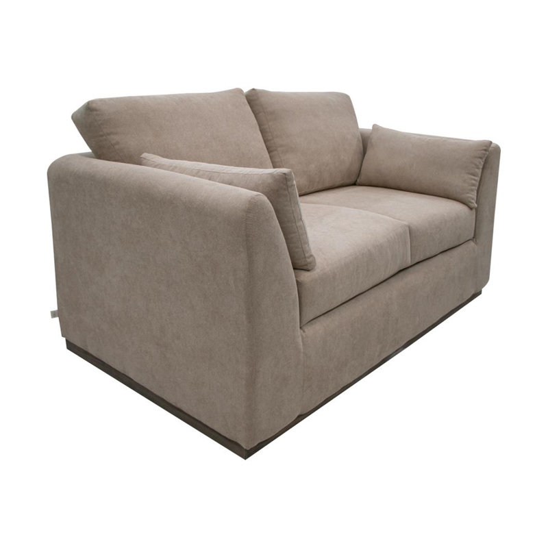 Structure et base en bois Romul, canapé, Polyester brun pâle, H 36,5 po x l 68,5 po x P 38,5 po