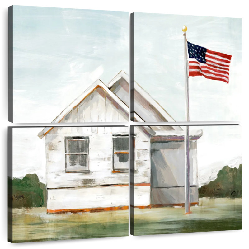 Lilie Hoisted American Flag, 74" H x 74" W