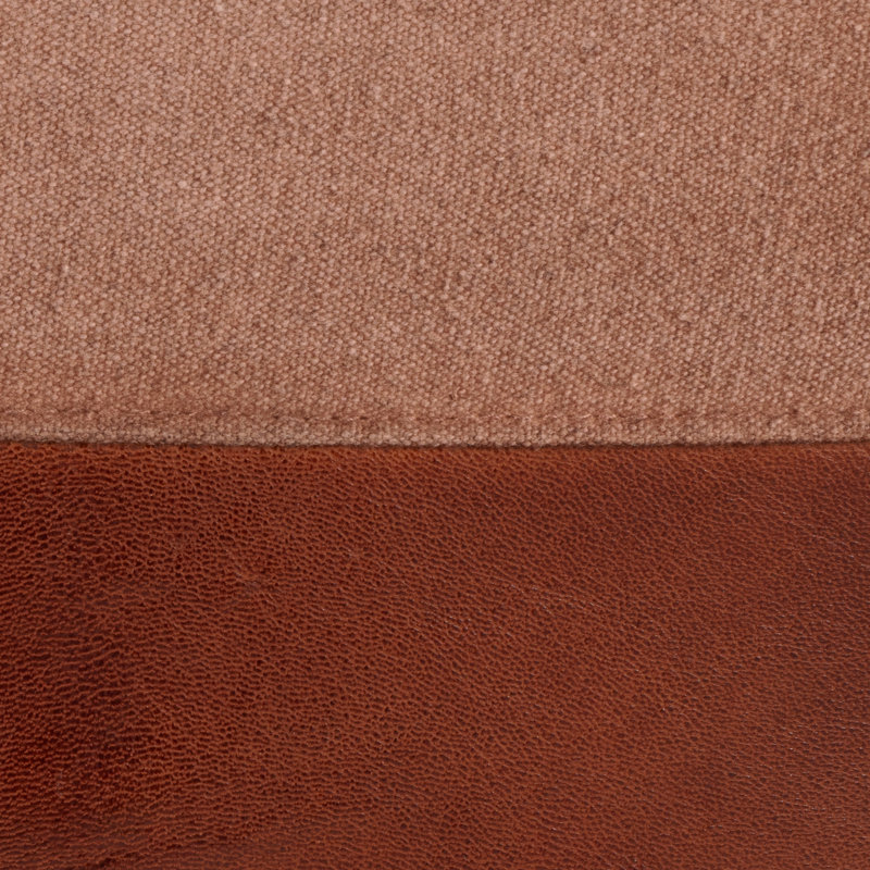 Leather/Canvas Ottoman - Espresso/Tan, Tan