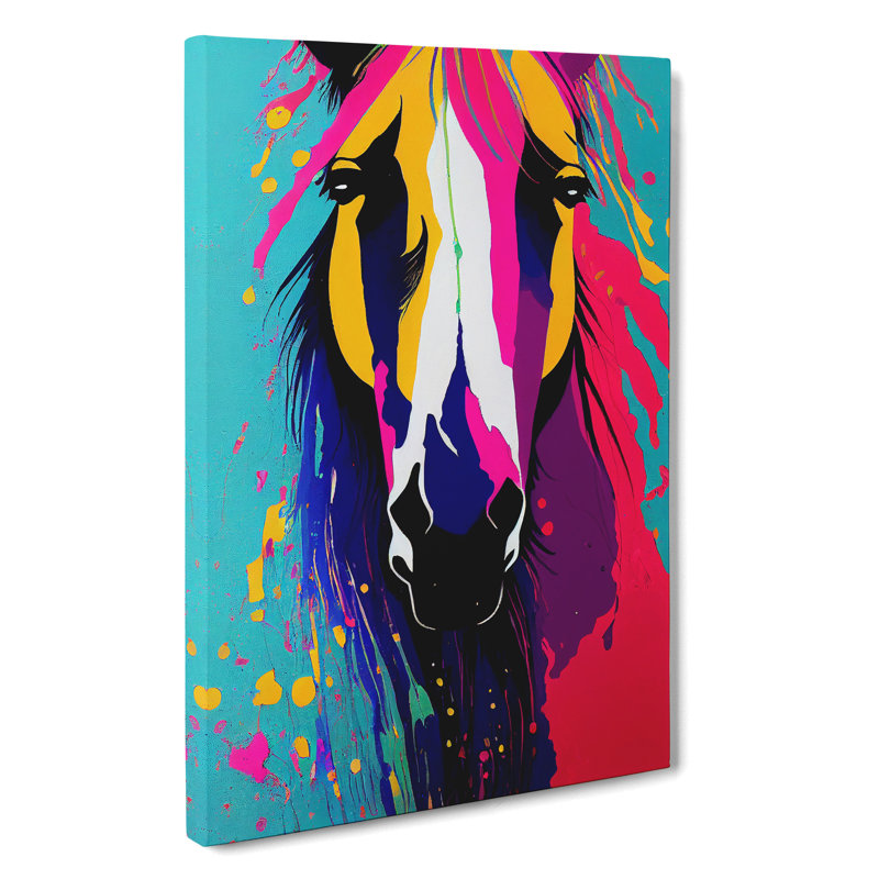 Paint Splash Horse No.3 Abstract - Wrapped Canvas, 76cm H x 50cm W x 3cm D