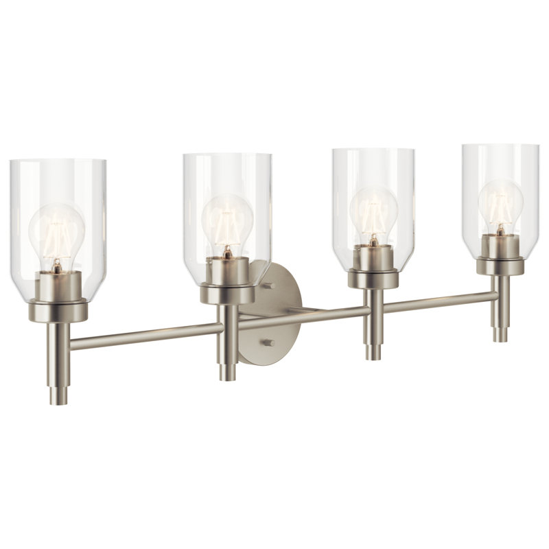 Éclairage de salle de bain 4 lumières à intensité variable Cadense, Nickel brossé