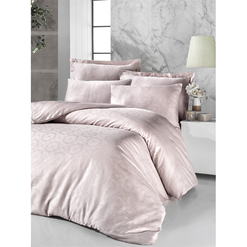 Ensemble de housse de couette 100% coton 6 pièces Kimble, Crème