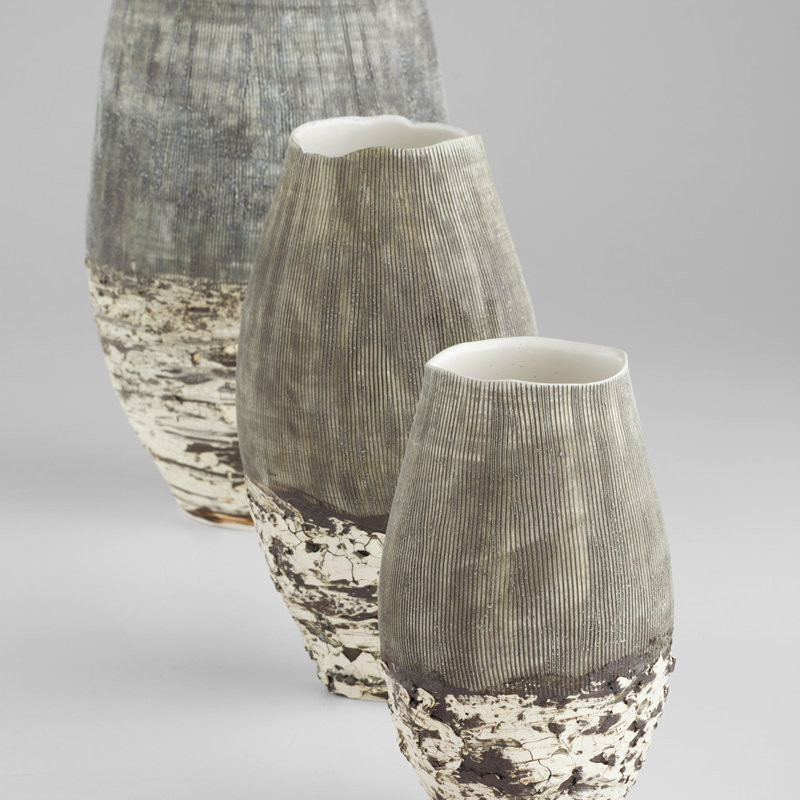 Calypso Handcrafted Ceramic Table Vase, 10" H x 5" W x 5" D
