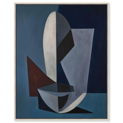 «Blue Sentinel IV», reproduction d'art sur toile par Art Remedy, cadre argenté, 24 x 30