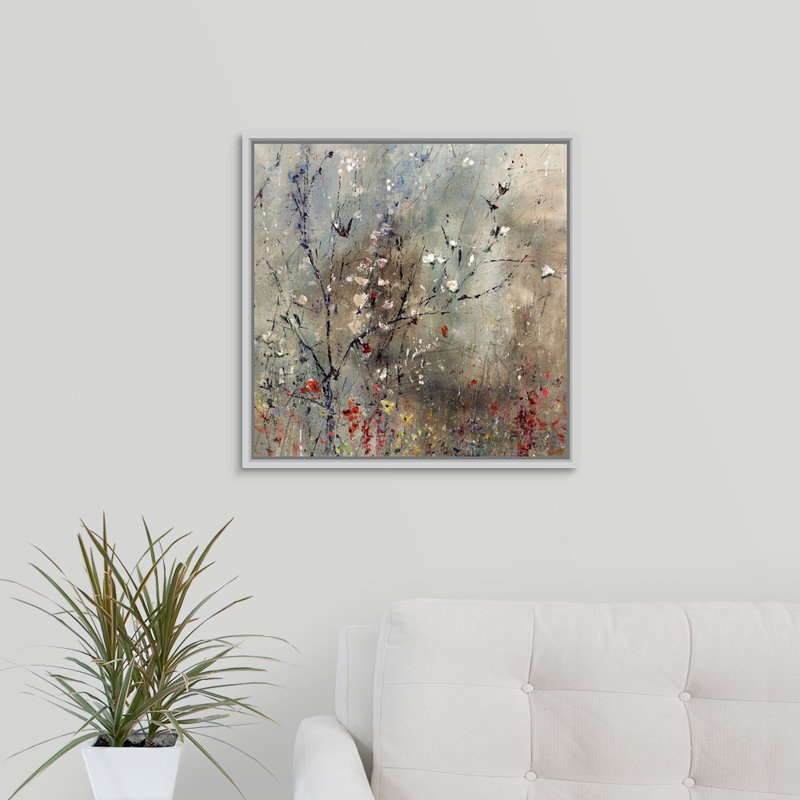 " Fresh Spring Desert " by Jodi Maas Painting Print, 21.7" H x 21.7" W x 1.75" D, White Floater Frame