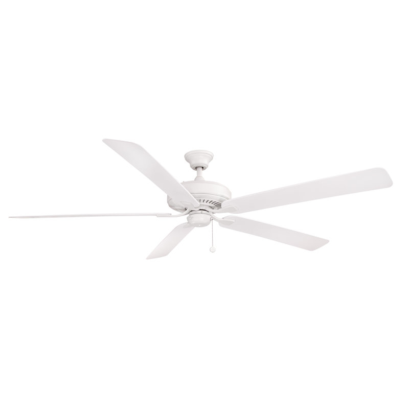 Edgewood 72 inch Indoor/Outdoor Ceiling Fan with Pull Chai - Matte White with Matte White blades