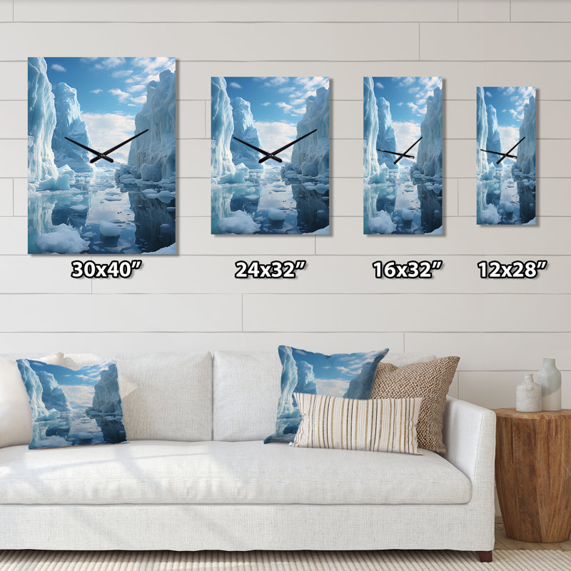 Horloge murale Glacier Icy Serenity Sunset II, Petit