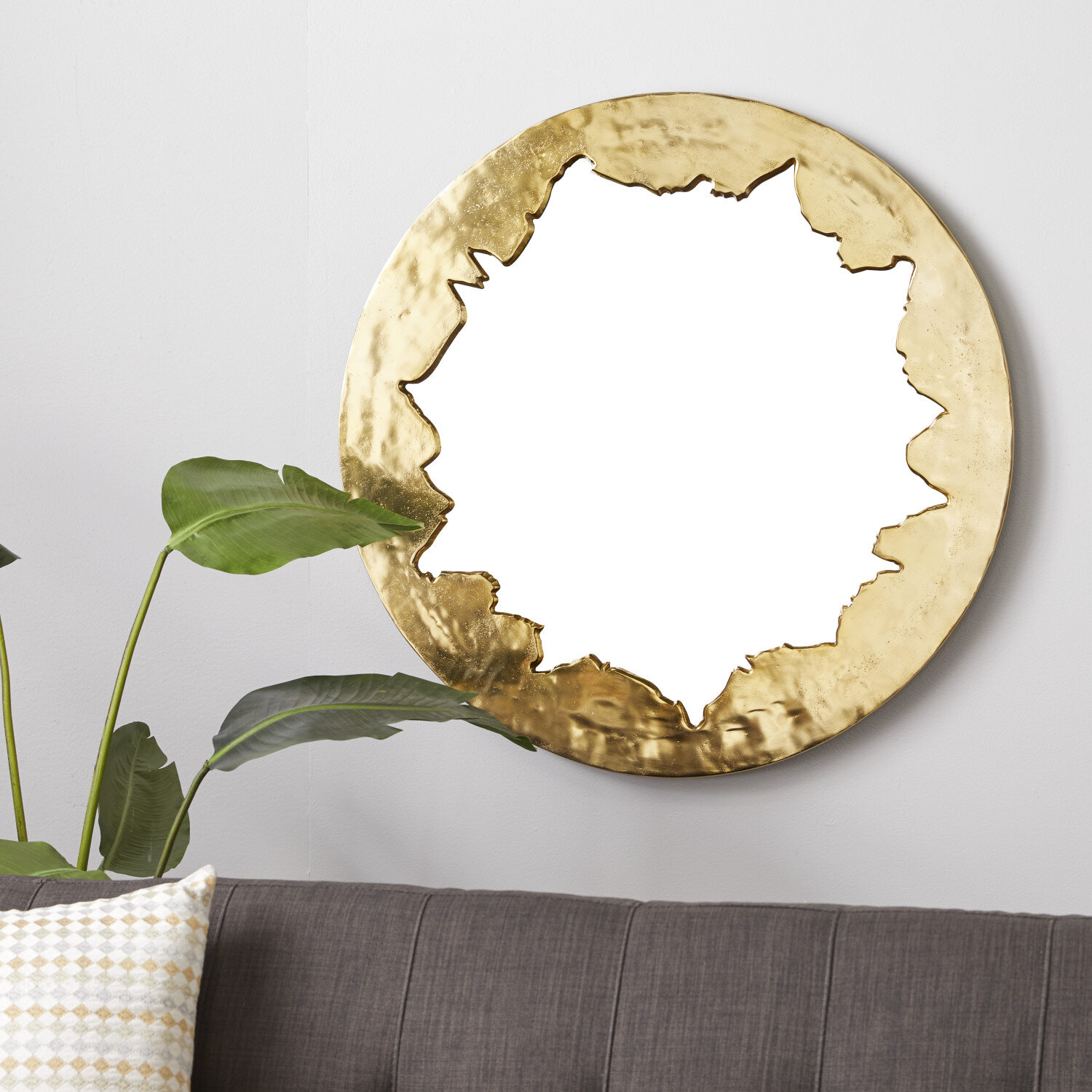 Willa Arlo Interiors Aluminum Metal Handmade Live Edge Room Wall Mirror ...