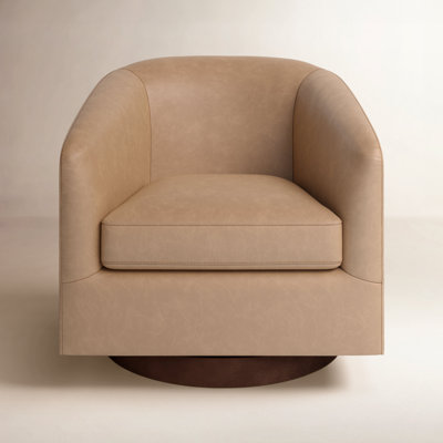 Bennett Vegan Leather Swivel Barrel Chair