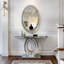 Grande console en forme de miroir en forme de losange concassé pour un couloir et un salon