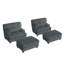 Modern Chaise Lounge Chair With Movable Ottoman And Pillow(Set Of 2)-285160704