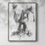 Graphite abstrait II, reproduction encadrée - bois massif-1679961178