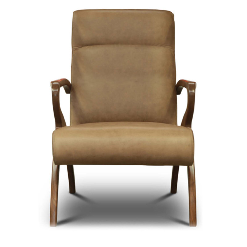 Fauteuil en cuir véritable l 27 po Adele, Peau de daim (cartier), Cendre miel
