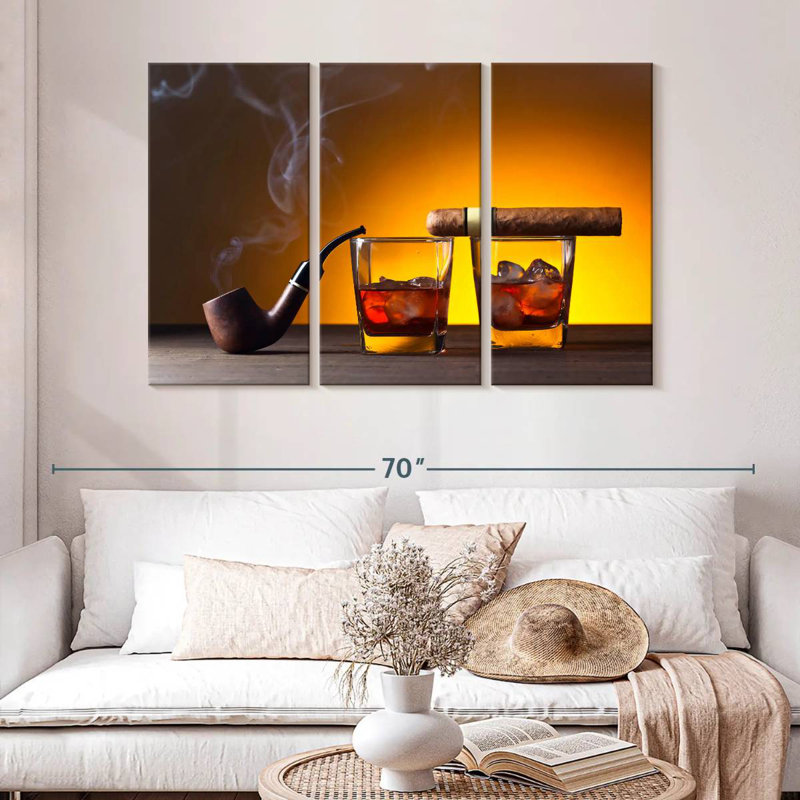 Senne Smokes And Whiskey, 32" H x 50" W