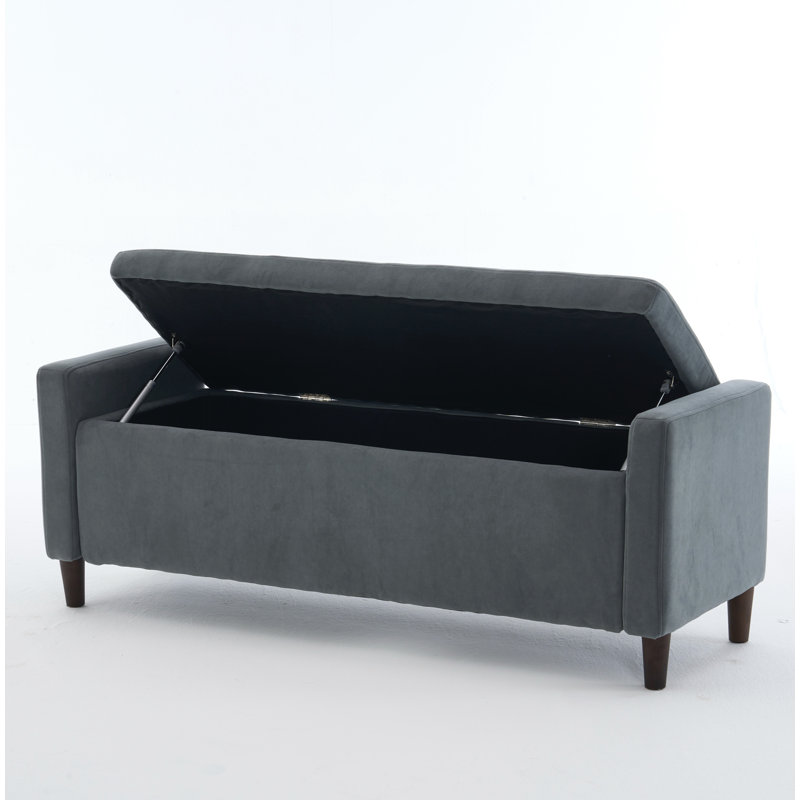Banc de rangement rembourré pour hall d'entrée, Gris