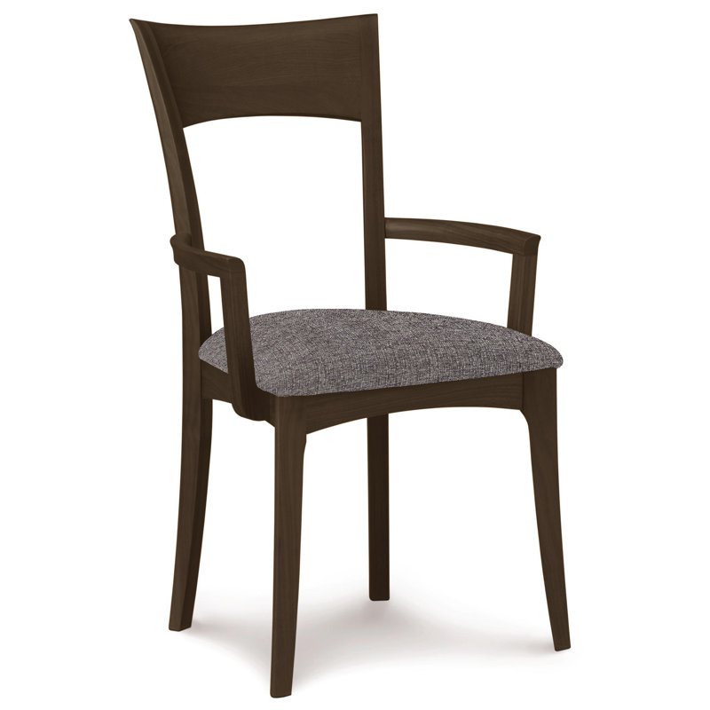 Ingrid 19.25'' H Upholstered Cherry Armchair, Smoke Cherry, Saddle Cherry
