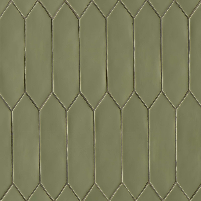 Reine 3" x 12" Ceramic Tile, Castle Moss Green