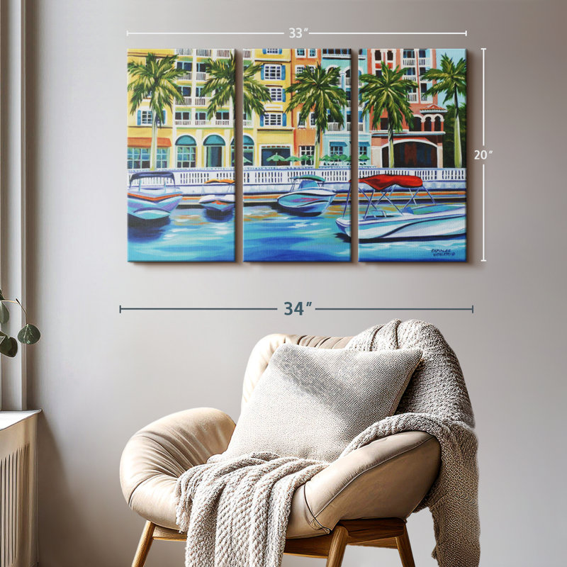«Tropical Rendezvous I» sur toile, H 20 po x l 33 po x P 1,25 po