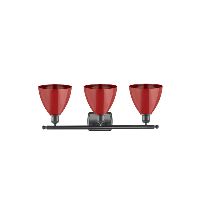 Amylee 3 - Light Dimmable Vanity Light, Red, Matte Black
