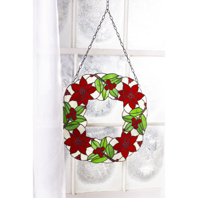 Couronne en faux poinsettia 18 po