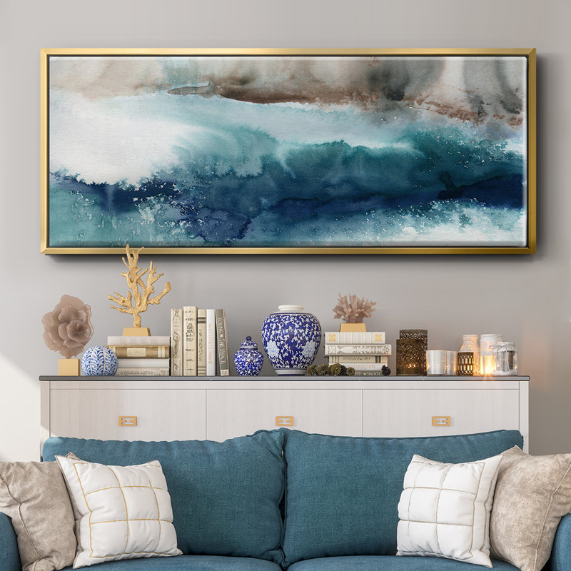 Shifting Seashore- Framed Canvas, 24" H x 60" W