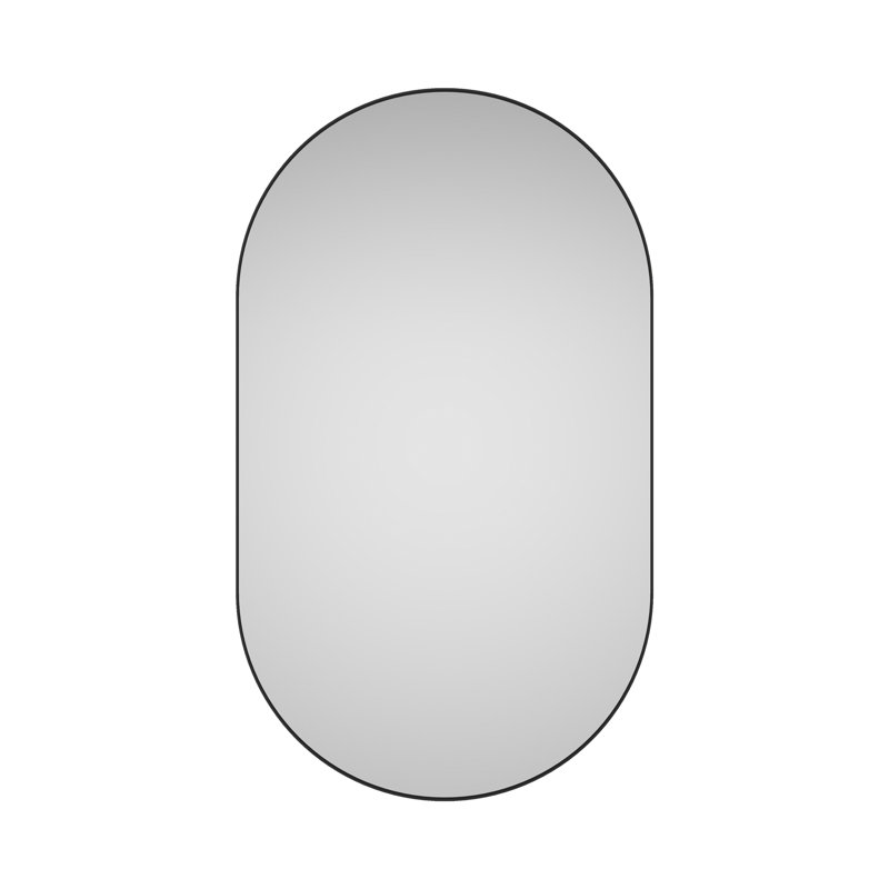 Donna Metal Flat Wall Mirror, Black