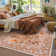 Kaldi Washable Rugs for Living Room Botanical Print Area Rug Non Slip Stain Resistant Dining Room Mat