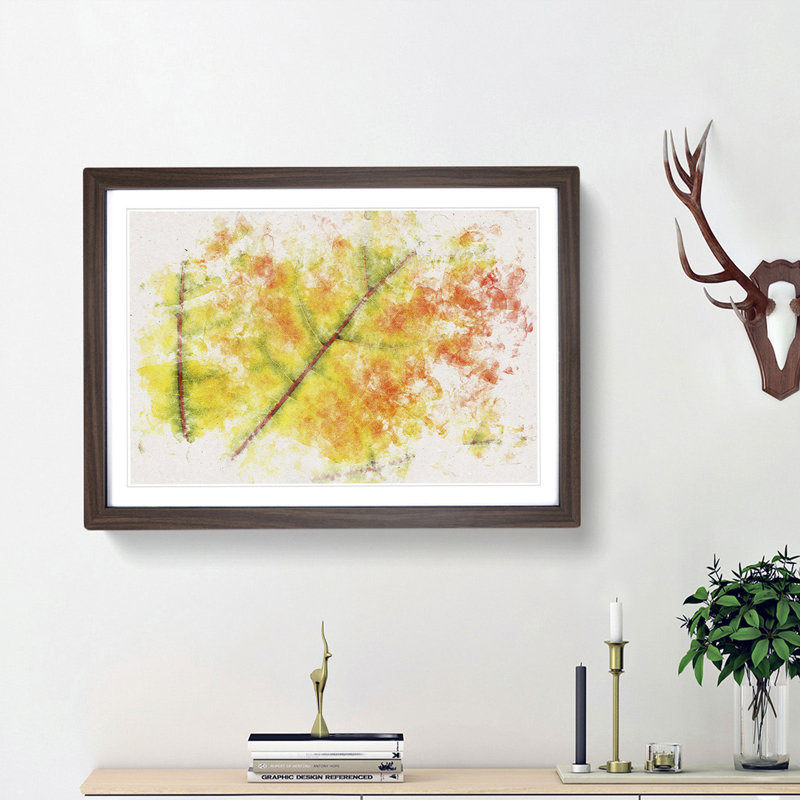 The Leaf of a Sycamore Tree - Picture Frame Painting Print, Black Framed, 62cm H x 87cm W x 2cm D