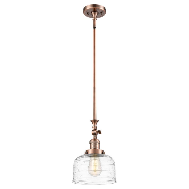 Luminaire suspendu en forme de dôme à 1 lumière Rosso, Cuivre antique