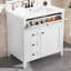 Meuble-lavabo de 30 pouces avec lavabo, panneau de fibres à densité moyenne moderne et rangement en bois d'hévéa