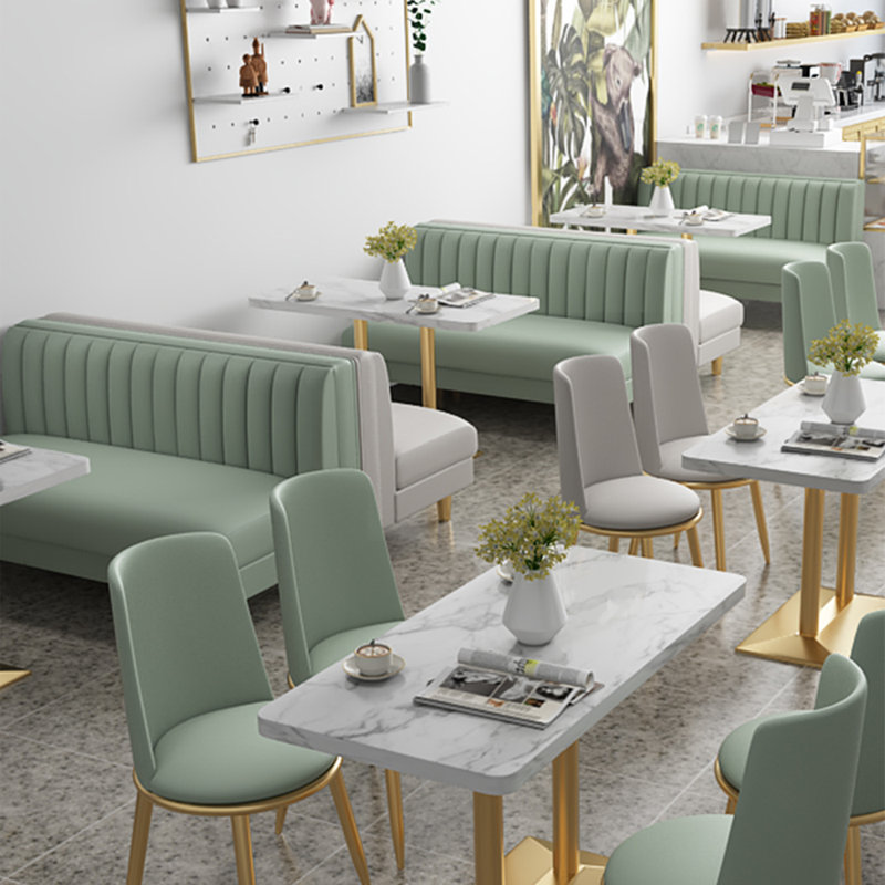 Modern simple cafe benches, Light Green