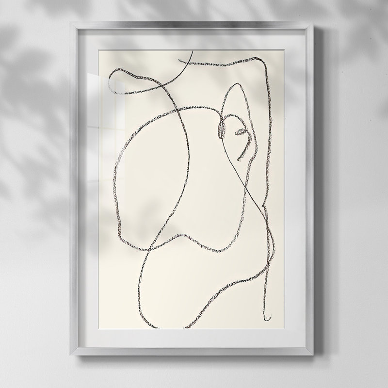 «Ethereal Umber I», peinture encadrée sur papier, Argent