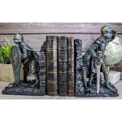 Serre-livres chevalier médiéval dragon héraldique