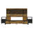 Farmhouse LED Bed Frame With Bookcase Headboard & 2 Bedside Table-1805429196-1805429195