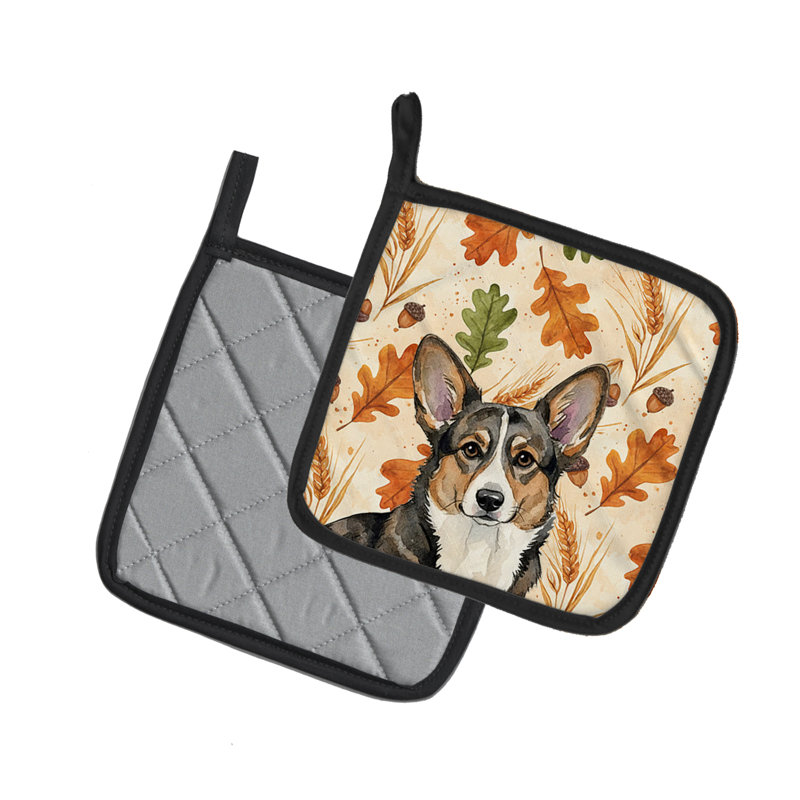 Paire de supports à casseroles Brindle Cardigan Welsh Corgi Heirloom Fall
