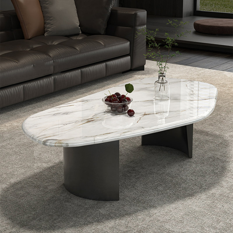 Table basse italienne en pierre micro-cristalline, H 15,7 po x L 43,3 po x l 29,5 po