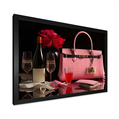 Rose Fashion Bag & Champagne V - imprimé