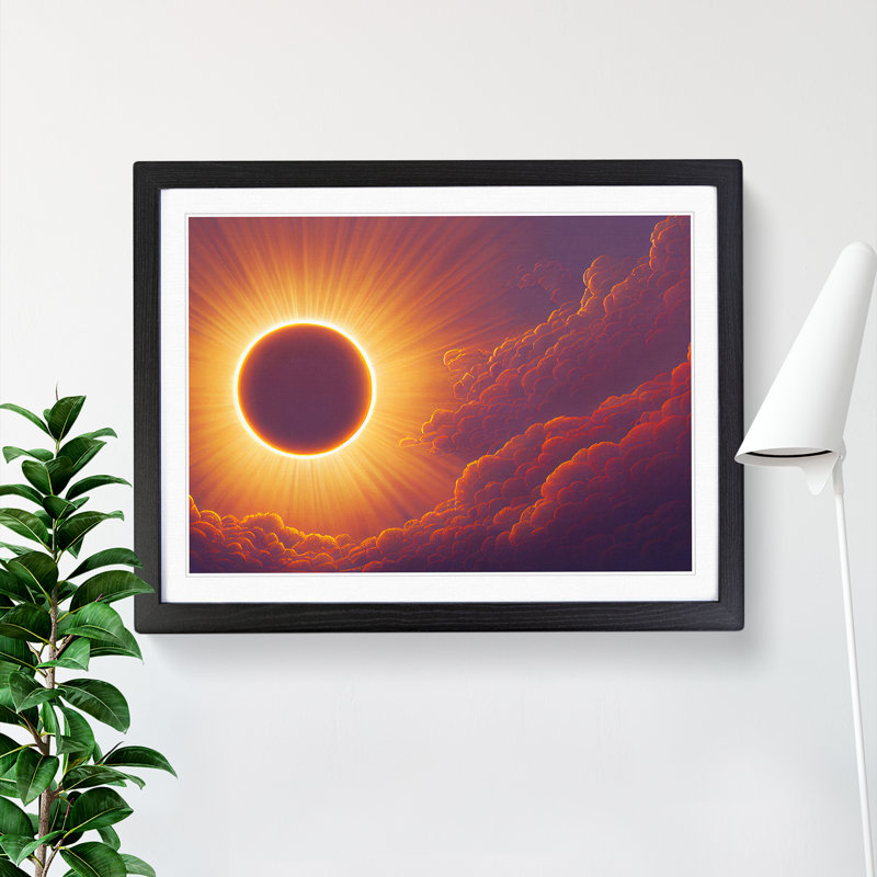 Effervescent Sunset - Single Picture Frame Painting, Black , 34cm H x 46cm W x 2cm D