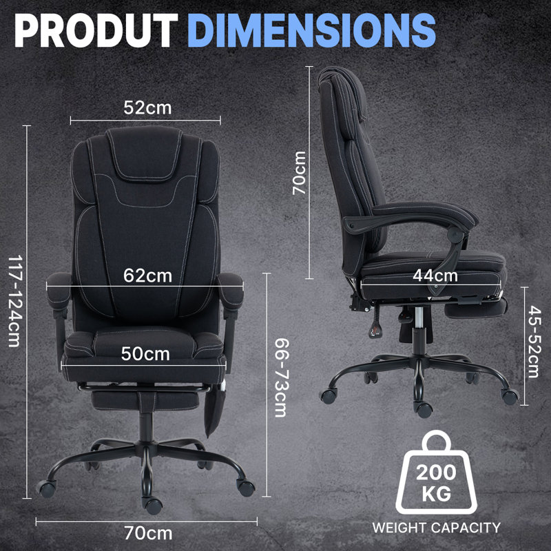 Polyester Blend Executive Chair, Black