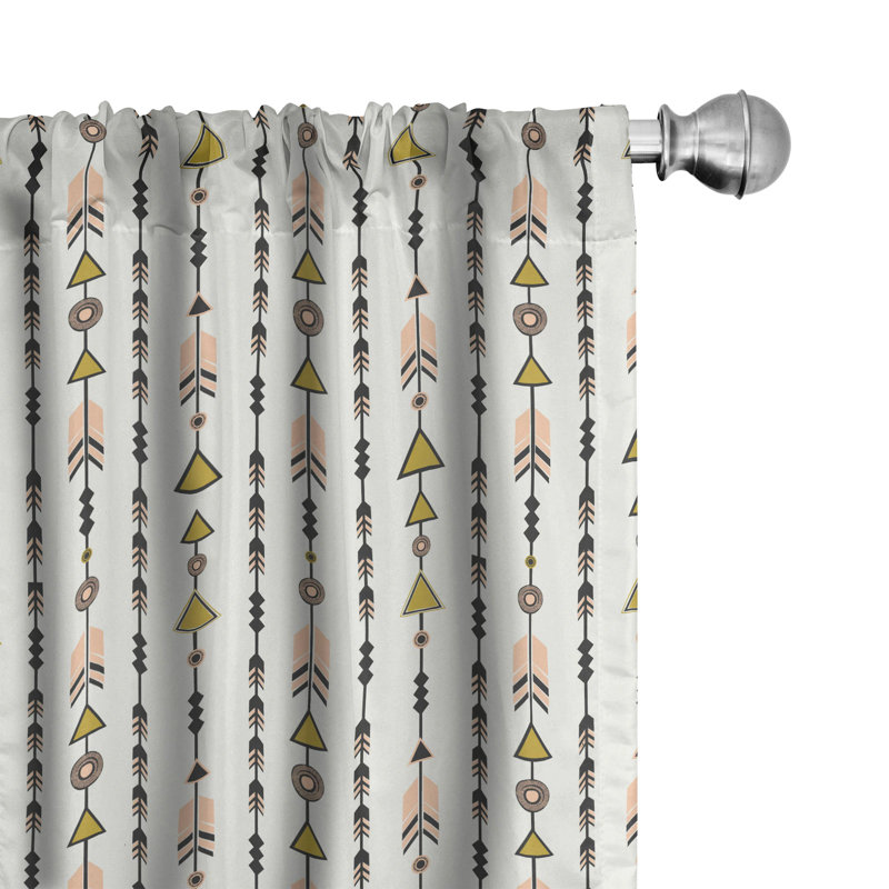 Arrow Geometric Semi-Sheer Rod Pocket Sliding Panel, 28" x 63"