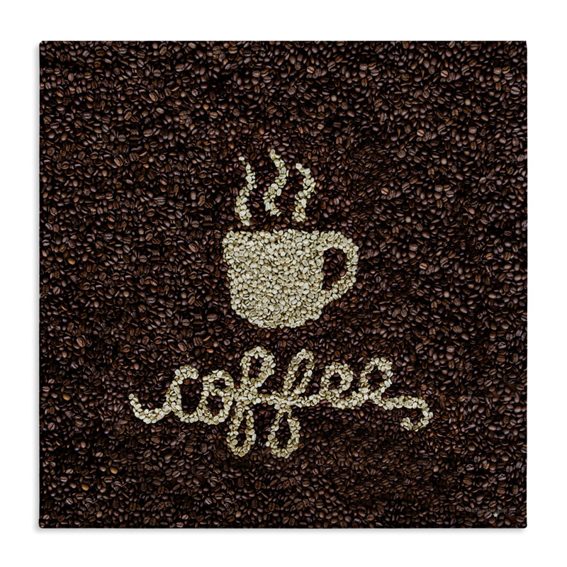 Toile à motif grain de café, design par Seven Trees Design, H 17 po x l 17 po