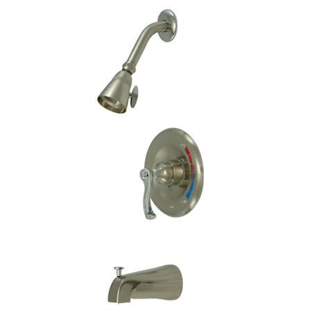 Royale Single Handle Tub and Shower Faucet, Brushed Nickel/Polished Chrome