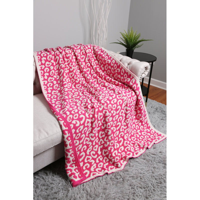 Leopard Pattern Luxury Soft Throw Blanket, Fuchsia
