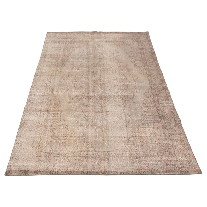 Shaniyia One-of-a-Kind 5'7" X 9'4" 1990s Wool Area Rug in Grey