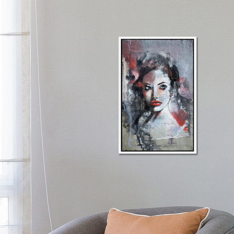 Are You Talking To Me by Donatella Marraoni - Painting on Canvas, White Framed, 66.04 cm H x 45.72 cm W
