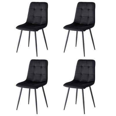 50cm H Velvet Upholstered Metal Side Chair