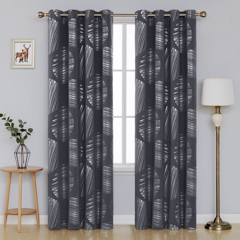 Camille Blackout Curtain Pair, Width 117 x Drop 229 cm, Dark Grey