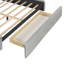 Lit plateforme tapissier moderne avec 1 grand tiroir, 2 tabourets de rangement latéraux, cadre de lit moderne pour chambre d'amis-670650432