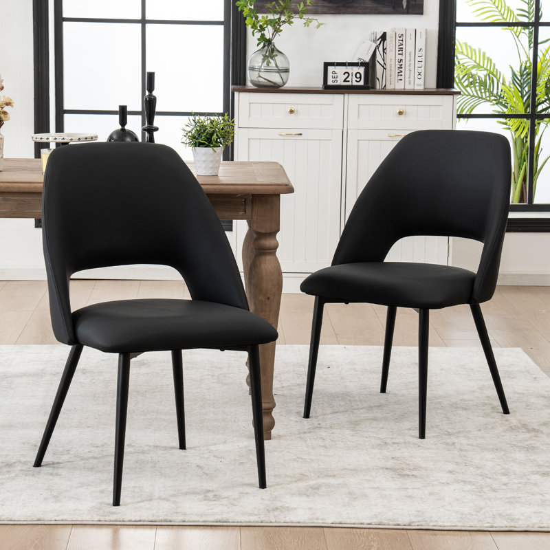Chaise d'appoint rembourrée Modern, Mélange de polyester noir