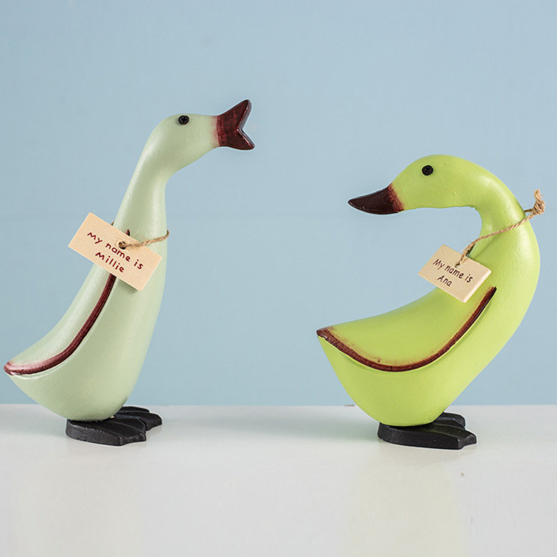 Handcrafted Wooden Duck Figurine – Millie